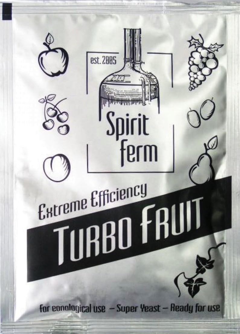 6 x Turbohefe für früchte maische - Turbo Fruit 40g, Hefe für die Fruchtgärung, Turbo Hefe, Wodkahef