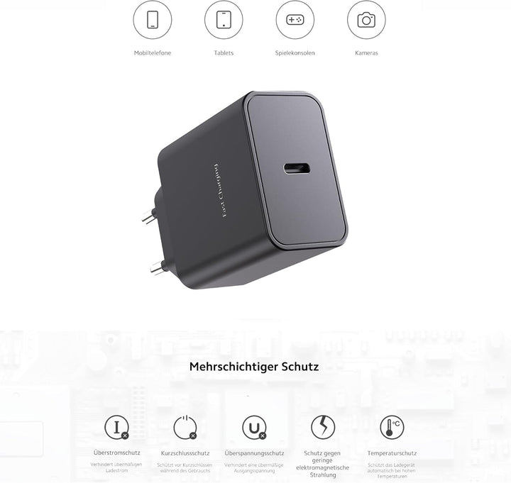 2X Für Samsung USB Typ C Ladegerät mit Datenkabel USB C Ladekabel Schnellladeadapter für Samsung Gal