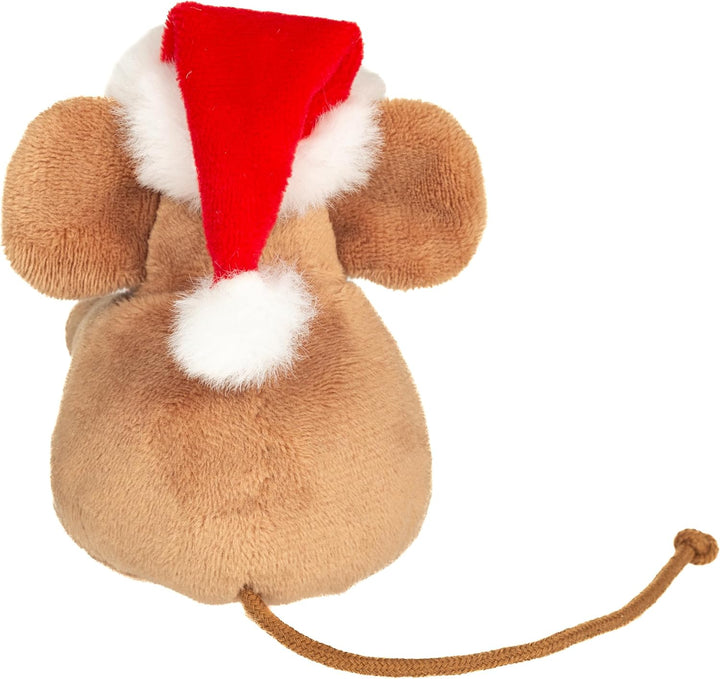 Teddy Hermann 94621 Weihnachtsmaus mit Geschenk 11 cm, Kuscheltier | Besonders flauschiger Premium-P
