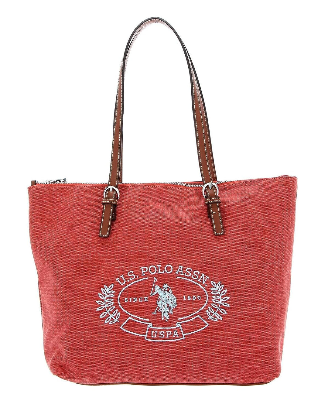 U.S. POLO ASSN. Springfield Canvas Shopping Bag M Peach