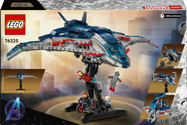 LEGO | Marvel Avengers: Age of Ultron Quinjet – Superhelden Spielzeug Flugzeug mit Motorrad und 5 Mi