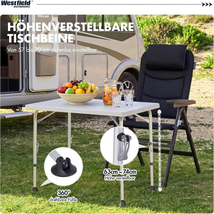 Westfield Outdoors Smart Star, Campingtisch Klappbar Höhenverstellbar Falttisch Wetterfeste Robuste