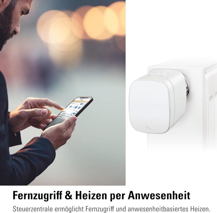 Eve Thermo - Smartes Heizkörperthermostat, Made in Germany, spart Heizkosten, Heizungssteuerung (App