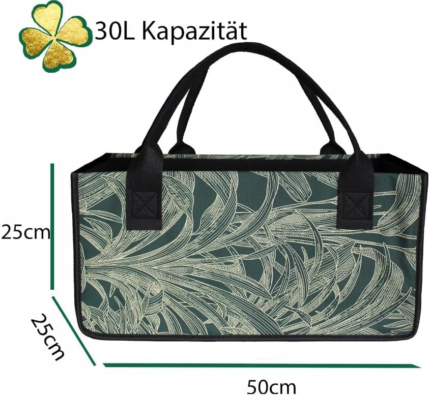 Filztasche Schwarz/Rot Einkaufstasche Kaminholztasche Kaminholzkorb Filz Transporttasche Auto Organi