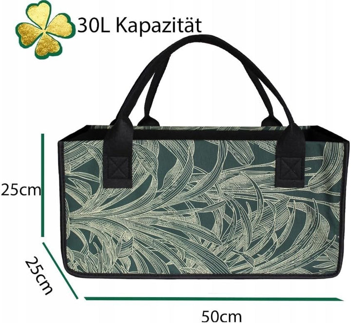 Filztasche Schwarz/Rot Einkaufstasche Kaminholztasche Kaminholzkorb Filz Transporttasche Auto Organi