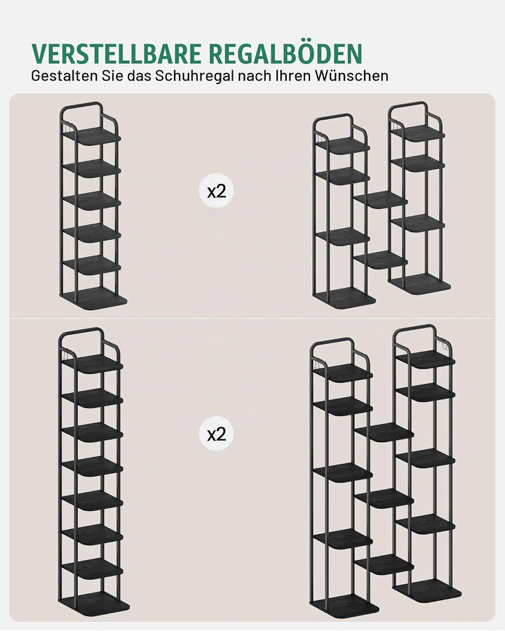 Hzuaneri Vertikales Schuhregal, 6-Stöckige Schuhregale, Schuhturm Für Kleine Räume, Freistehend, Ver