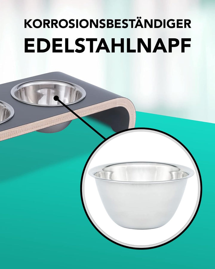 Katzennapf Futterstation - 2er Futternapf Katze erhöht - Doppel Fressnapf Katzen - Wassernapf Katze