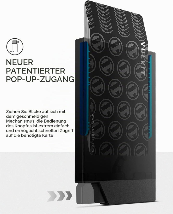 VULKIT Kartenetui Herren Metall Pop Up Kreditkartenetui Damen RFID Blocker Kartenhülle Slim Geldbörs