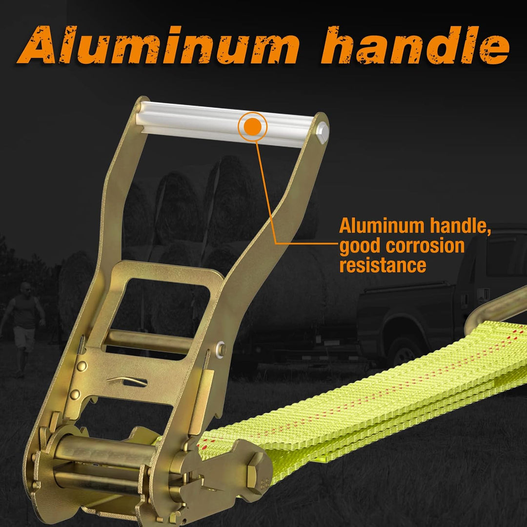 Spanngurte mit Ratsche, 5,1 cm x 7,6 m, robuste Spanngurte mit Aluminiumgriff, Cargo-Gurte für beweg