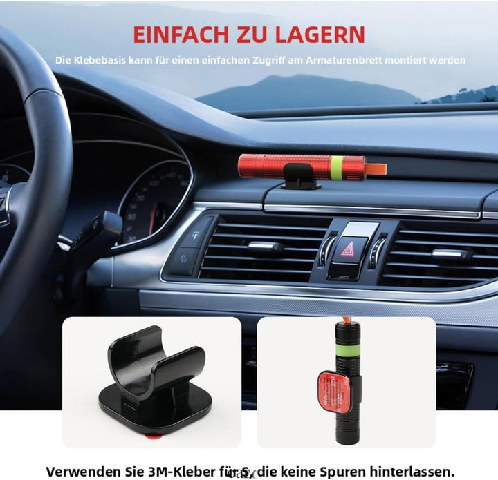 3er-Set 2-in-1-Gurtschneider Notfallhammer – Tragbarer Scheibenbrecher und Sicherheitsgurtschneider