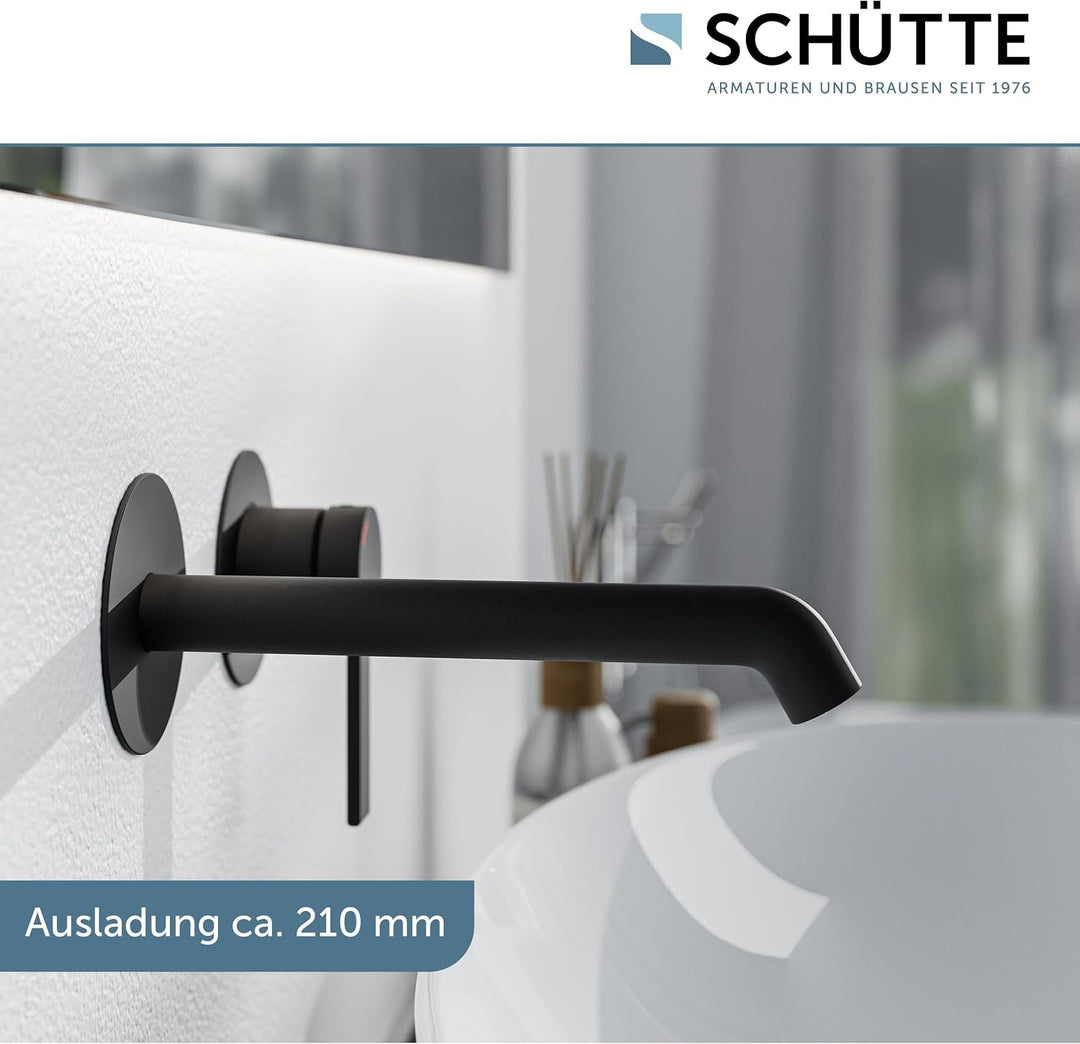 Schütte Los Angeles Waschtischarmatur für Wandmontage, Eleganter Wasserhahn fürs Badezimmer, Mischba