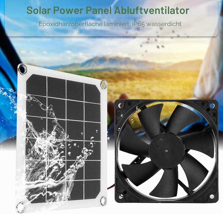 Solar Abluftventilator 6V 10W tragbarer Ventilator mit wasserdichtem Solarpanel Ventilator für Hühne