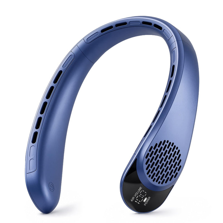 ASNUG Tragbarer Halsventilator, blattloser Halsventilator Blau, Blau