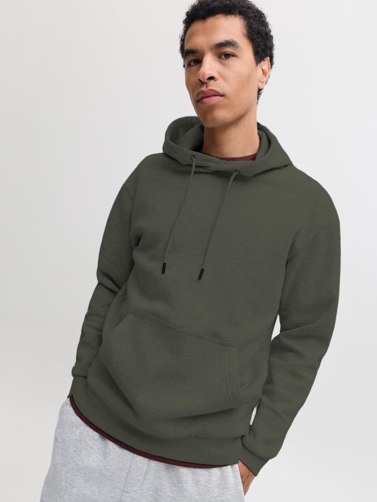 JACK &amp; JONES Male Kapuzenpullover Einfarbig Kapuzenpullover XS Beluga, XS Beluga