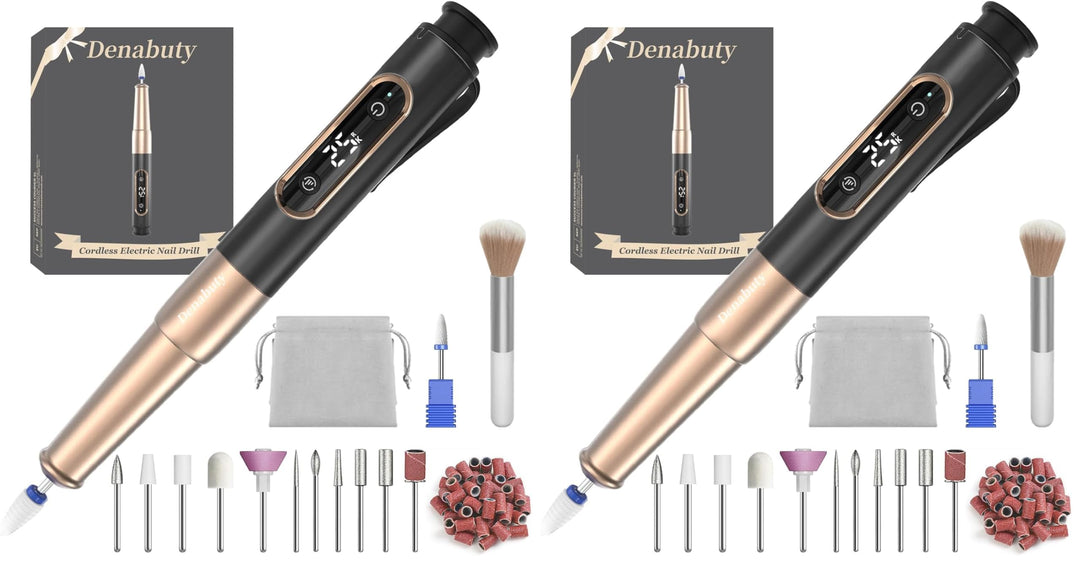 Nagelfräser, Denabuty Elektrische Nagelfeile Kabellos 12 in 1 Fräser für Gelnägel 25000 u/Min, USB W