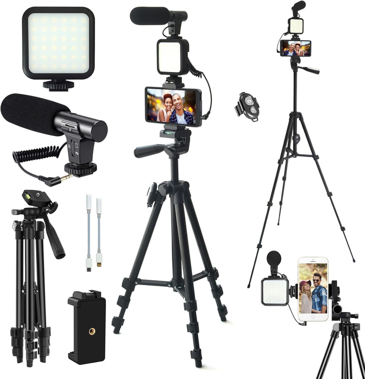 SURPN Vlogging-Kit,YouTube-Starter-Kit,für iPhone/Android-Telefone/Kameras | Telefonhalter für Video