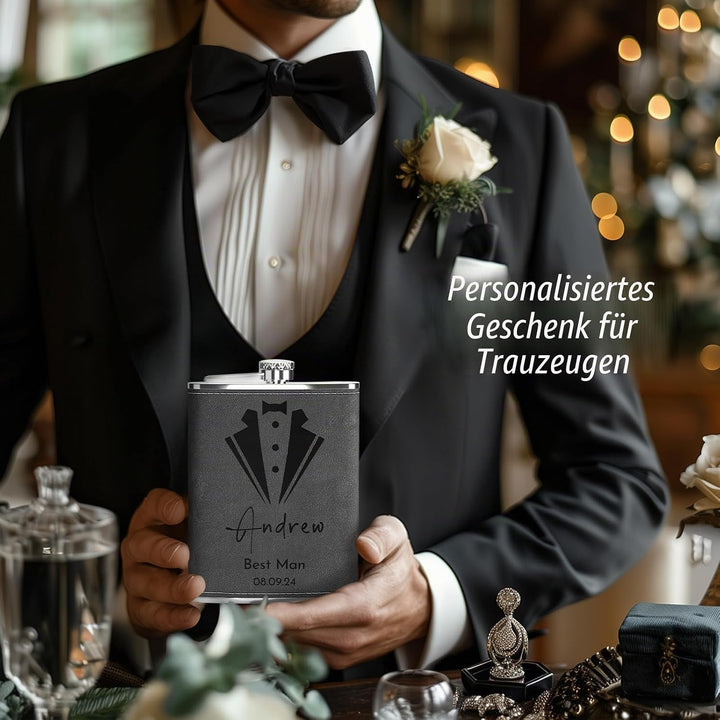 Flachmann Set mit Gravur der Berge, Flachmann Edelstahl 8oz/237ml Personalisiert für Geburtstagsgesc