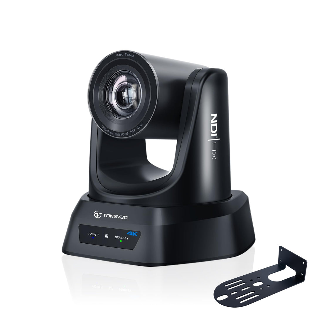 TONGVEO 4K NDI PTZ Kamera mit KI-Auto-Tracking 20-Fach optischem Zoom HDMI IP Live-Streaming SDI USB