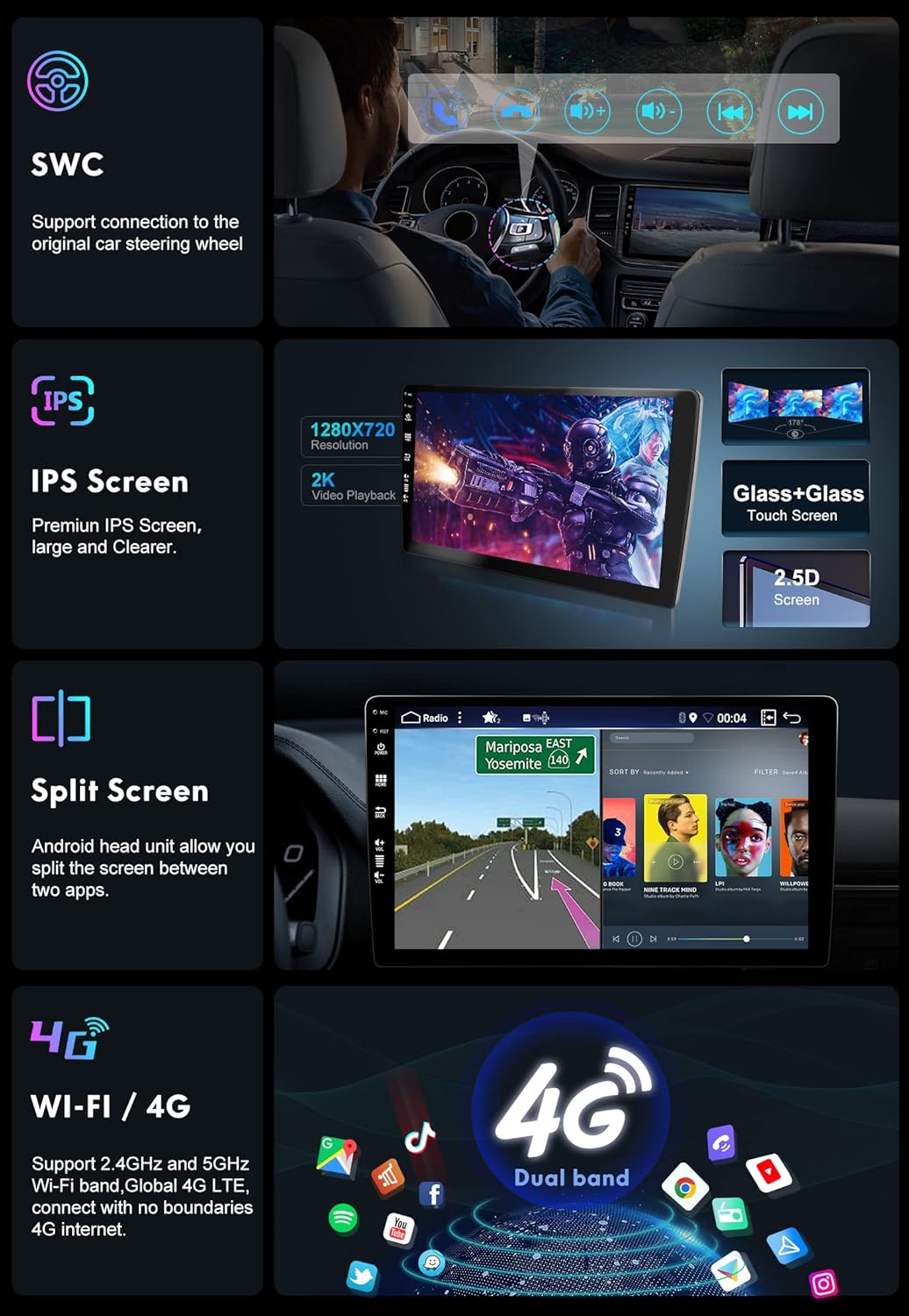[8G+256G, 8-Core] - Autoradio für BMW Mini Cooper R55 R56 (2007-2013) Android 14 GPS Radio - CarPlay