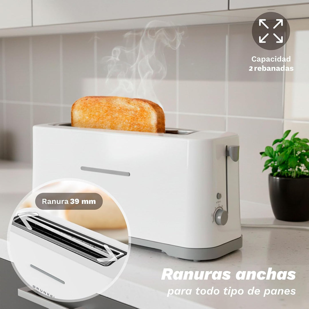Grunkel - TS40-EASYTOAST - Extra wide slotted toaster for all types of bread - Electronic 7-level to