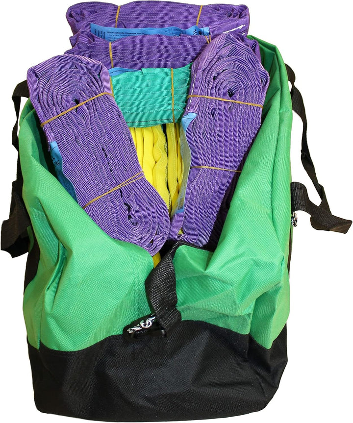Rundschlingen Set 1t - 3t Tragfähigkeit, 11-teilig, 1000-3000 kg WLL, farbcodiert violett, grün, gel