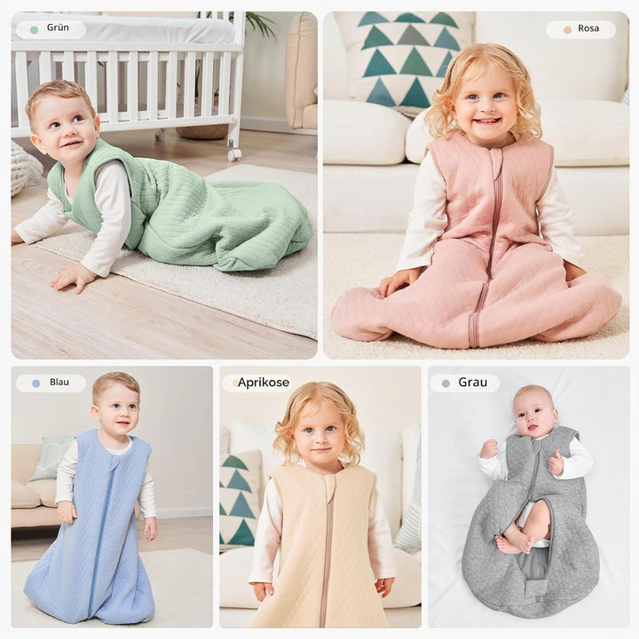 Yoofoss Schlafsack Baby Winter 2.5 Tog - 67cm/0-6 Monate Winterschlafsack Baumwolle Babyschlafsack W