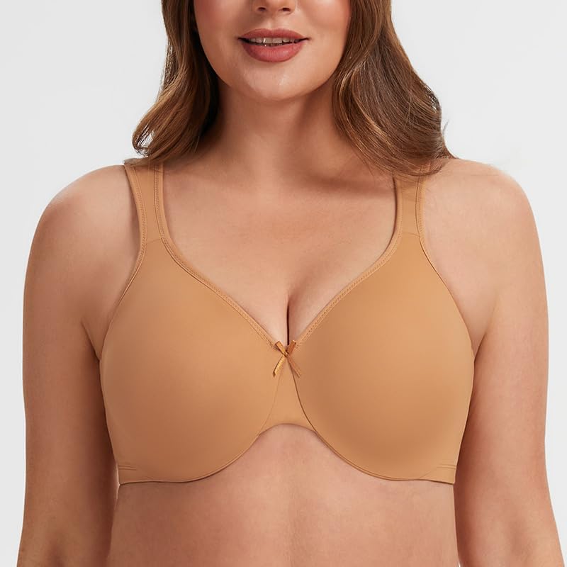 MELENECA Damen Minimizer-BH für grosse Brüste mit Bügel, Grosse Grössen, Vollabdeckung 70C Taupe, 70