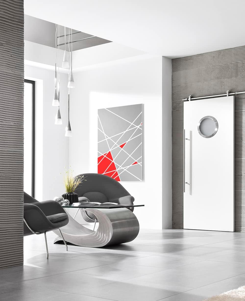 MLS Bullauge B6000 für Türen, Rostfreier Edelstahl, 350 mm, Mattes Glas 350 mm Mattes Glas, 350 mm M