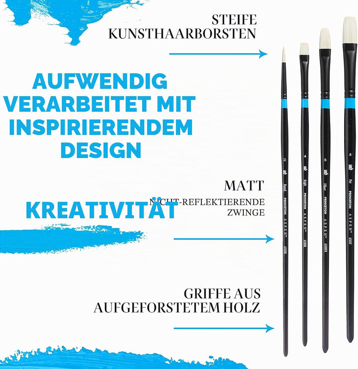 Princeton Tec ASPEN, Series P6500, Pro Set mit 4 Pinseln Gr. 4 Set, Gr. 4 Set