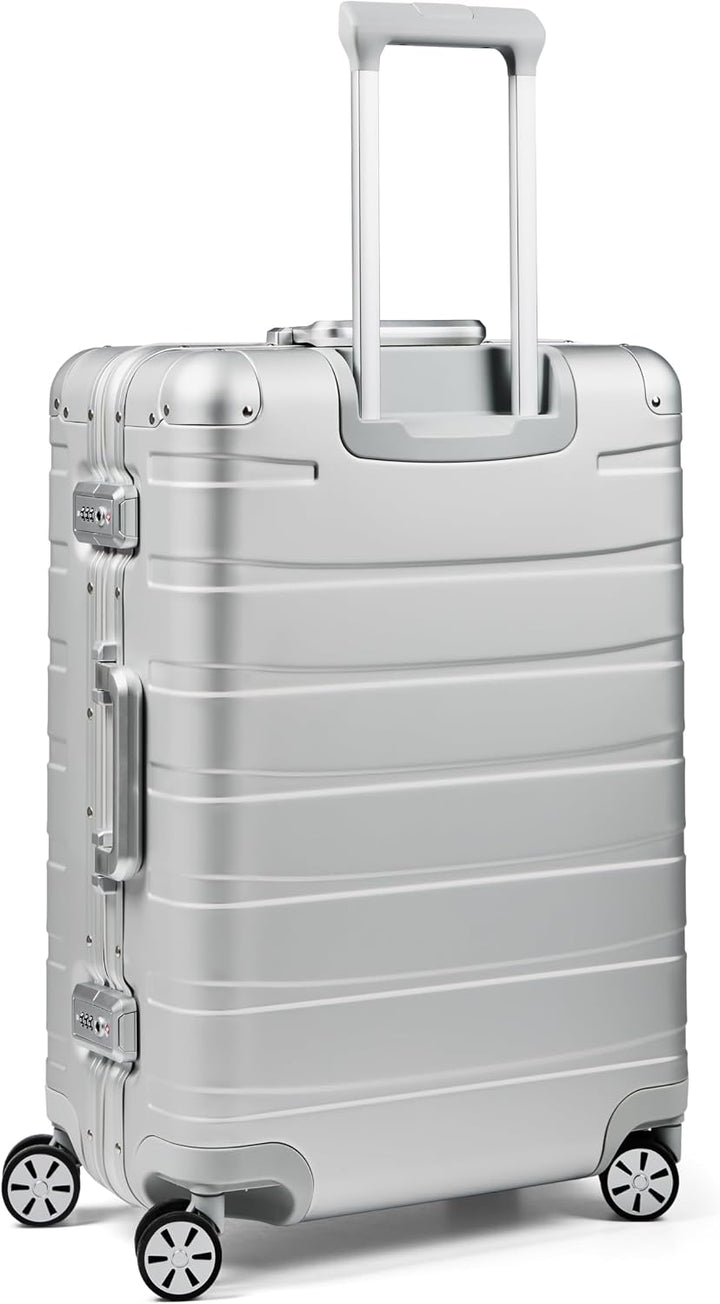 REDOLZ Pro Aluminium Koffer Set 2-teilig Handgepäck 55 cm + XL Reisekoffer 77 cm | Cabin &amp; Check-In