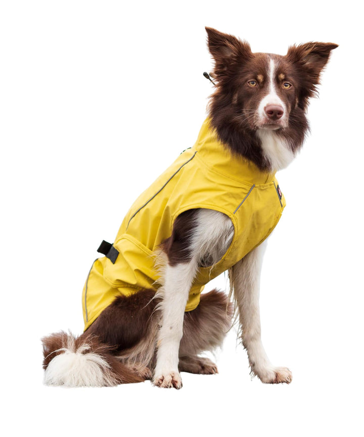 TRIXIE Regenmantel Vimy für Hunde M gelb – Hunde-Regenjacke mit reflektierenden Elementen für mehr S