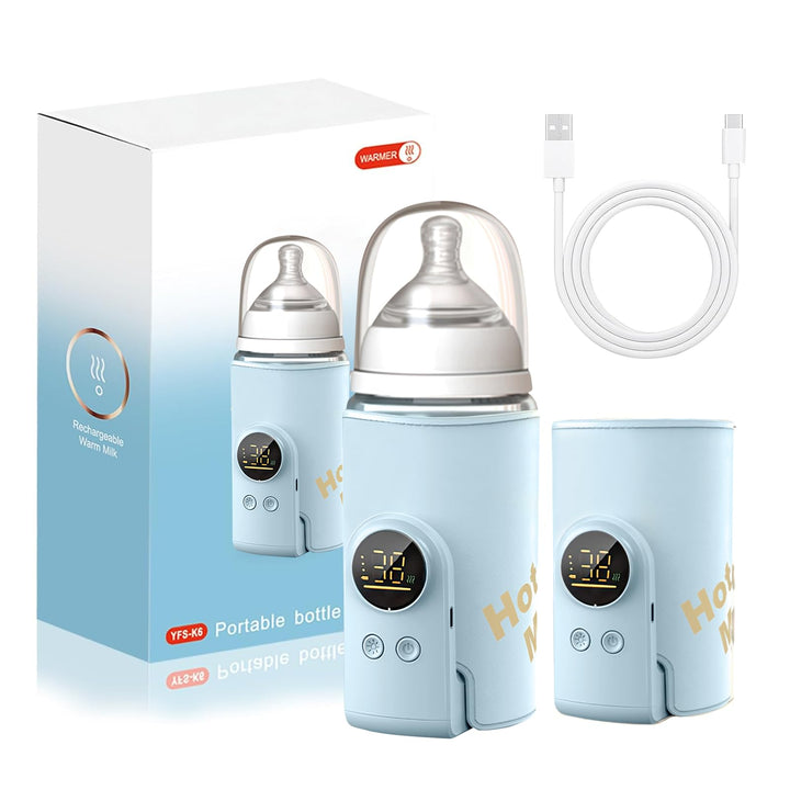 Flaschenwärmer Baby, Tragbarer Flaschenwärmer, Unterwegs mit LCD-Display USB-Ladung Babyflaschenwärm