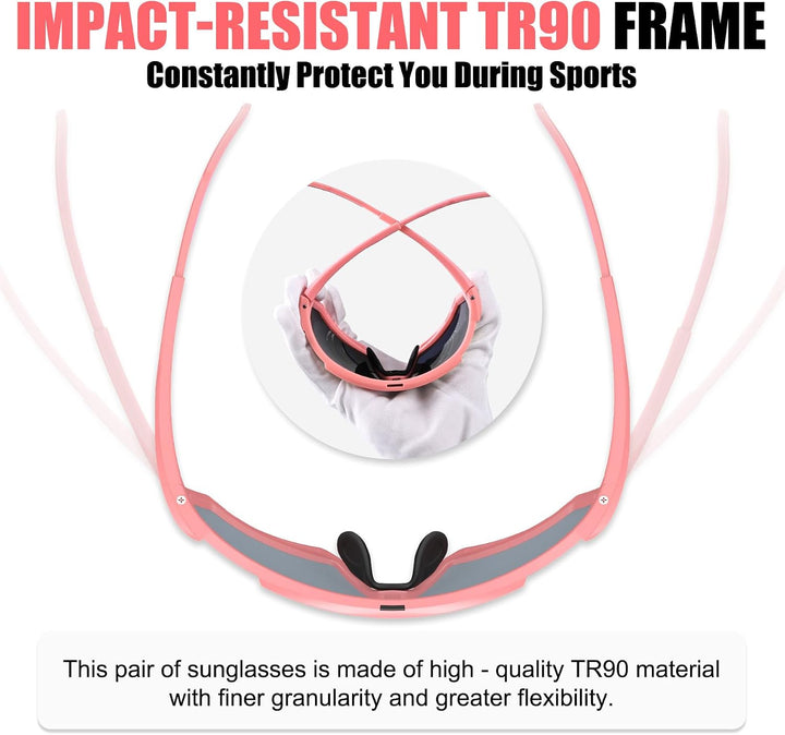 X-TIGER Fahrradbrille, UV400 mit 5 Wechselgläser,Herren Damen Sportbrille, Starker TR90 Frame,Outdoo