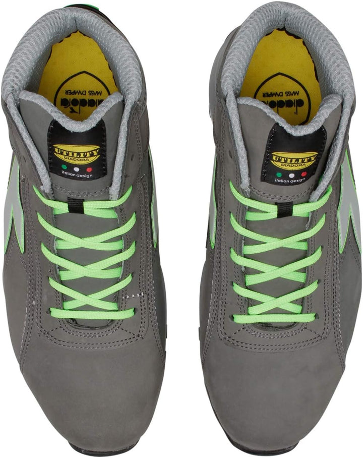 Arbeitsschuh GLOVE MDS MID S3 HRO SRC, COAL/GREEN FLUO, Gr. 44
