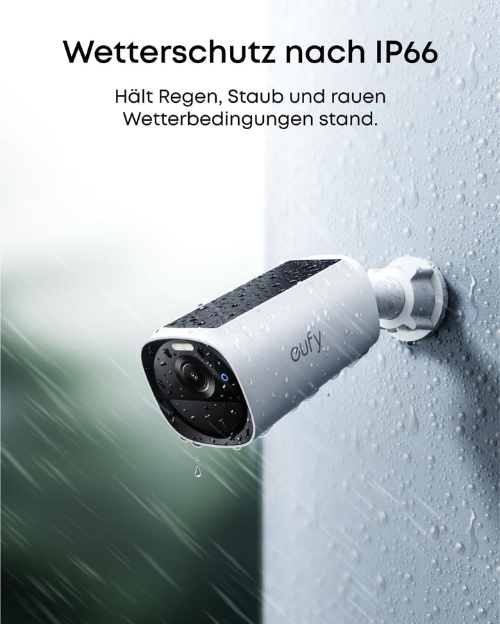 eufy Security eufyCam E40 4-Kamera-Set mit Homebase 2, kabellose 2K Solarkamera für aussen, mit inte