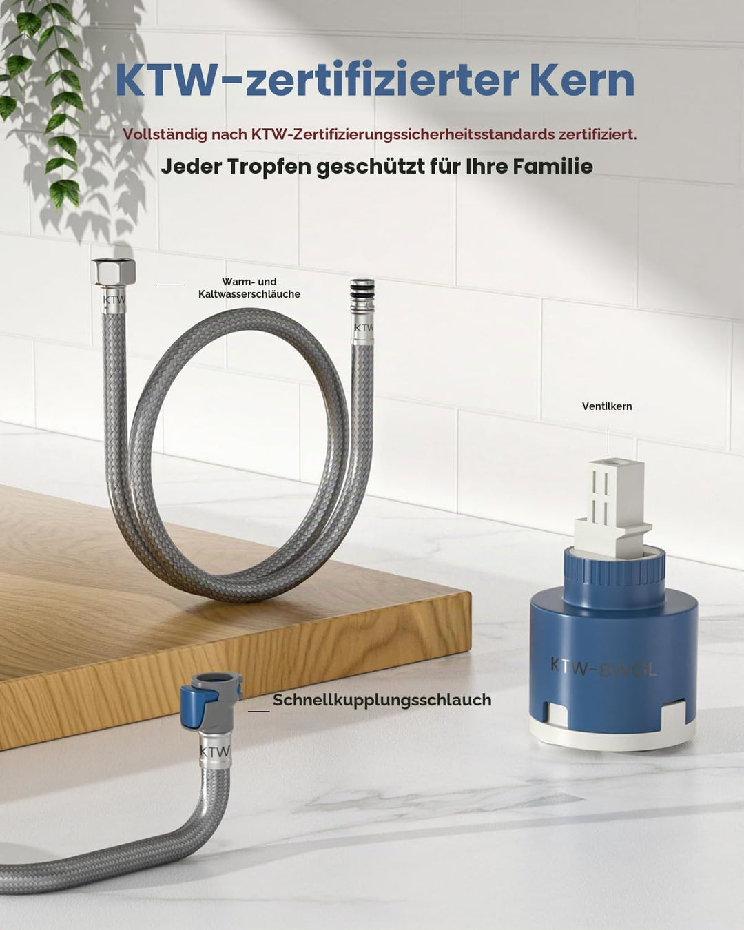 APPASO 3 Wege Wasserhahn, Küchenarmatur 3 Wege, 3 in 1 Mischbatterie Küche für Wasserfilter, Drei We
