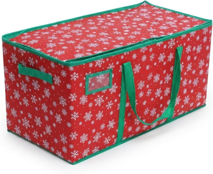 Relaxdays Weihnachtskugel Aufbewahrungsbox, 128 Kugeln, HxBxT: 33 x 66 x 33 cm, Schneeflocken, Vlies