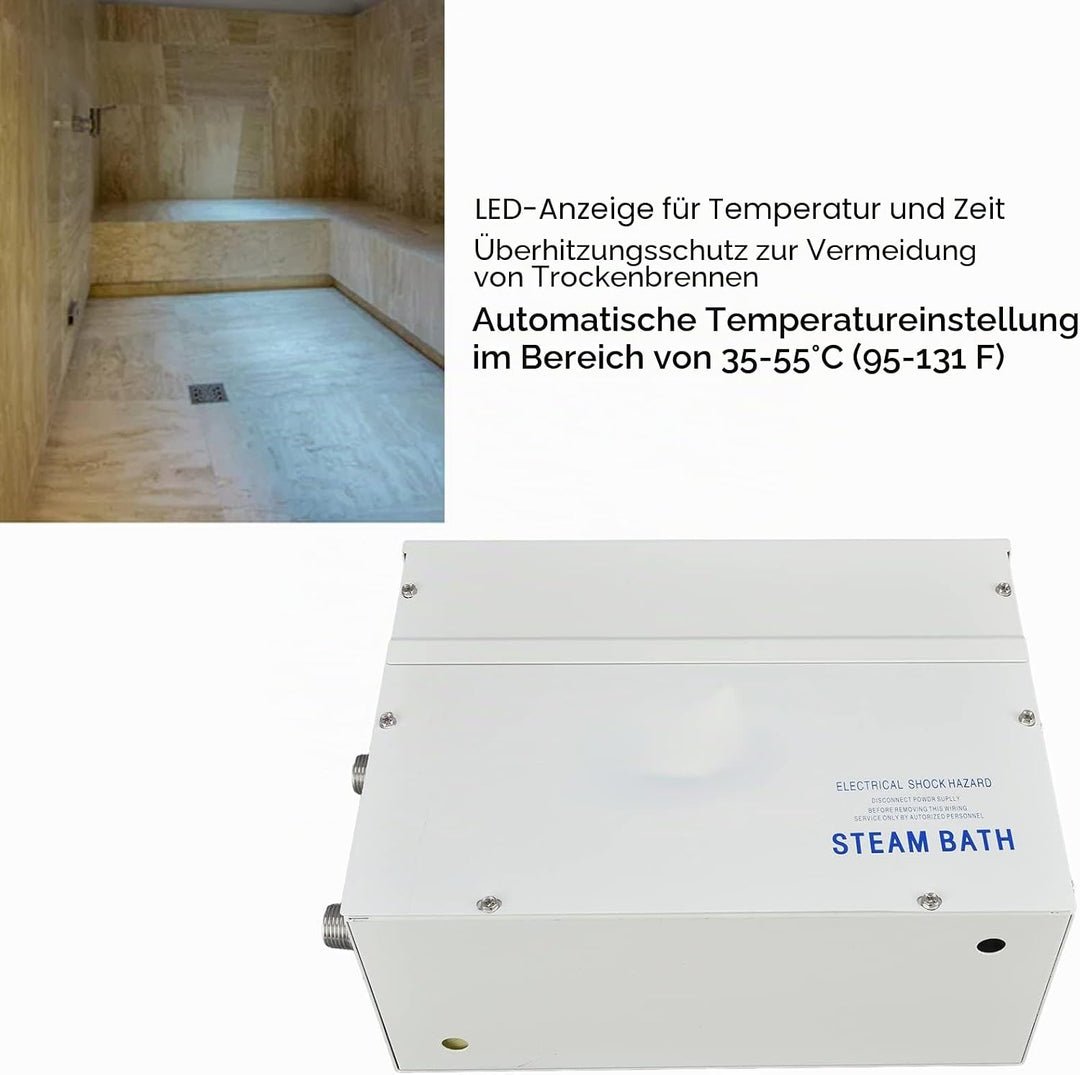 Dampfdusche Generator Kit System, 3KW Dampfgenerator Dampfdusche Automatische Entkalkung SPA Saunaba