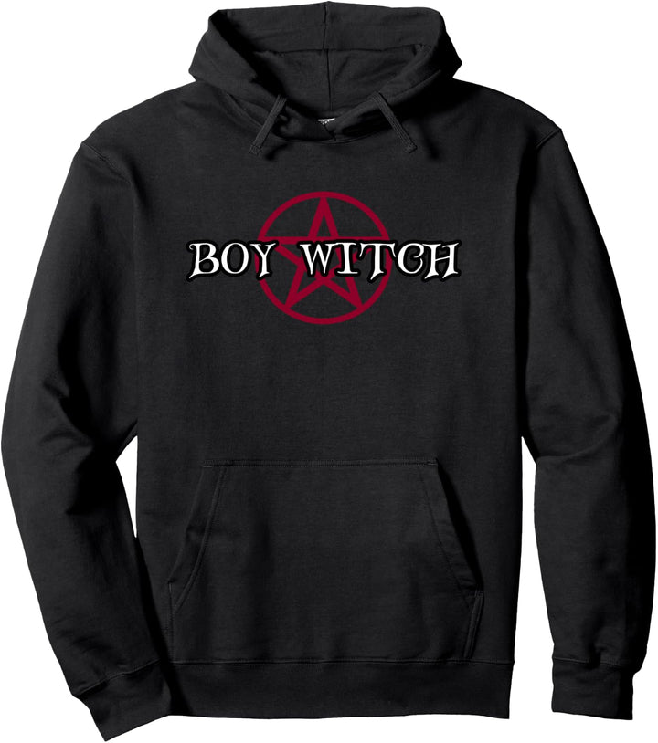 Wicca heidnische Kleidung, Jungenhexe, Pentagramm -Boy Witch Pullover Hoodie