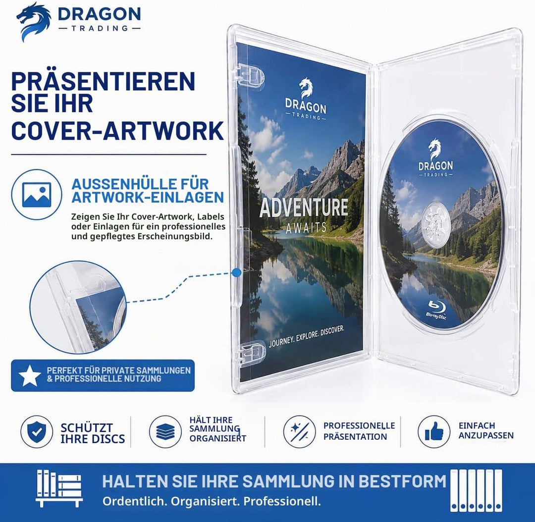 (50 Stück) Single SLIM 7 mm transparent DVD/CD/Blu RAY Hüllen