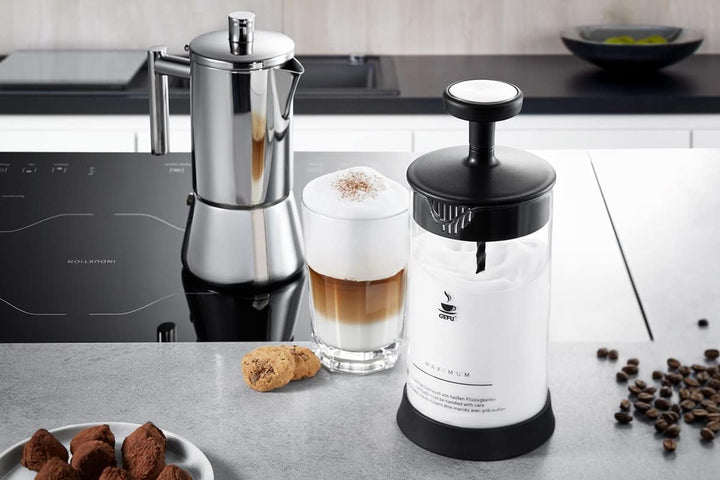GEFU 16370 Milchaufschäumer Antonio - Milchschäumer mit integriertem Ausgiesser für heisse oder kalt