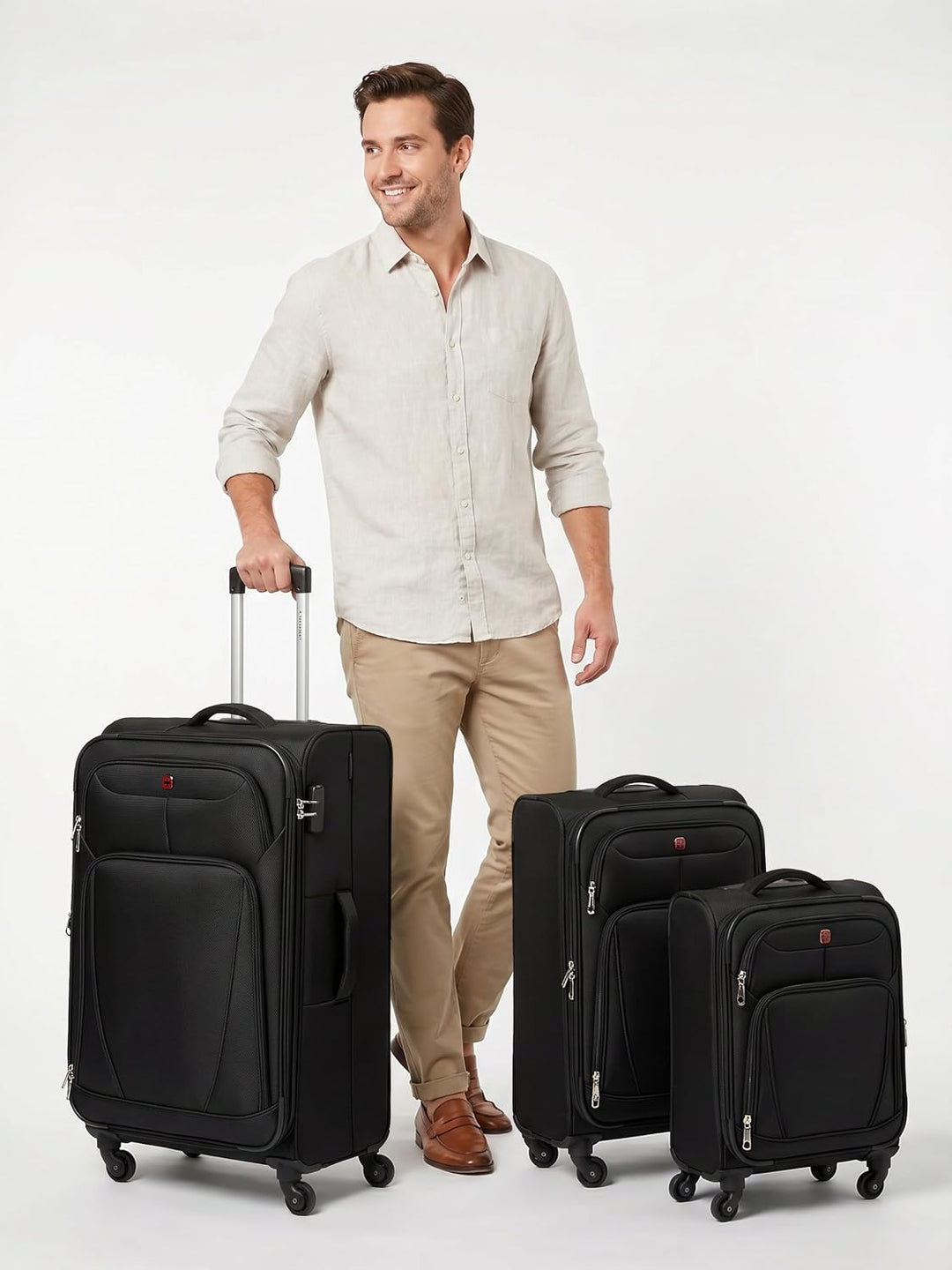 WENGER Koffer-Set 3-teilig für Damen und Herren | Reise-Trolleys 46 x 34 x 78 cm aus hochwertigem Po