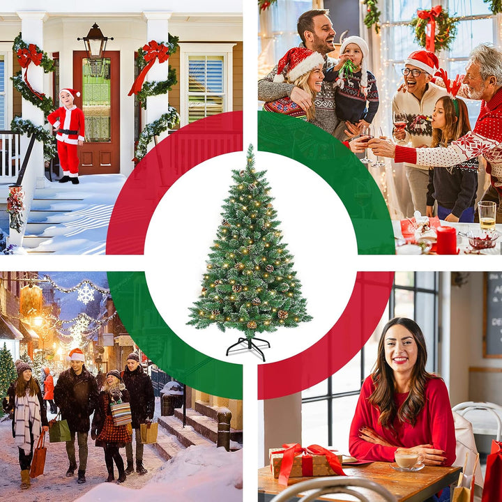 FIVMEN Weihnachtsbaum Künstlich mit Beleuchtung 120 cm PVC Tannenbaum Christbaum Künstlicher mit 120