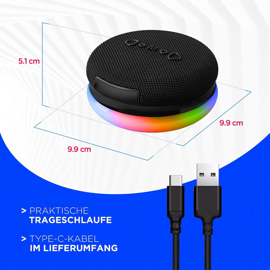 Defender Enjoy 40 Bluetooth Lautsprecher – Tragbarer Speaker mit Magnet, IPX4, RGB LED, Bluetooth 5.