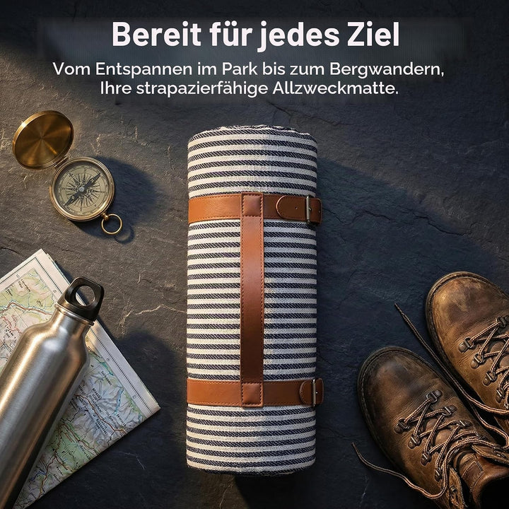Picknickdecke 150x200cm Wasserdicht Extra Grosse Stranddecke Campingdecke mit Tragegriff 3-lagig Iso