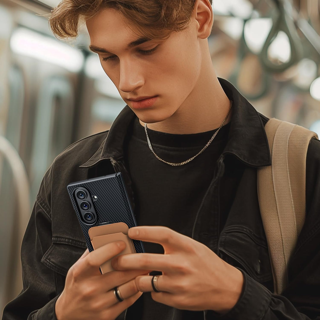Hoerrye für Samsung Galaxy Z Fold 8 Ultra Hülle mit 360°Ständer black, black