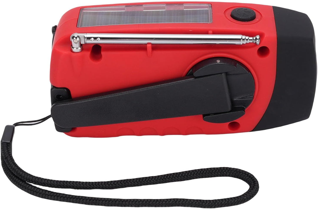 Handcrank Emergency Radio, Tragbares Solarradio mit LED Taschenlampen- und Telefonladegerät, FM Weat