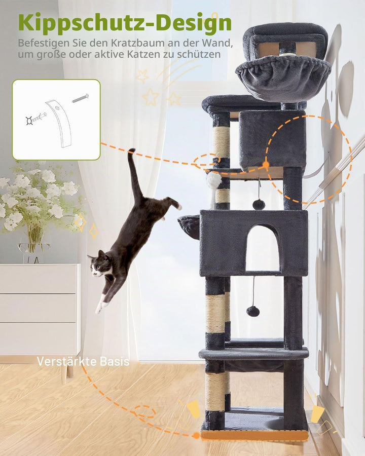 Taoqimiao 193CM Kratzbaum Gross XXL, Katzenbaum Katzenbaum Grosse Katzen Stabil Katzenkratzbaum mit