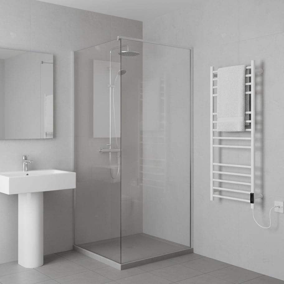 Manissa Elektrischer Handtuchwärmer aus Edelstahl – Weiss, Energieeffizienter Trockenheizkörper 400