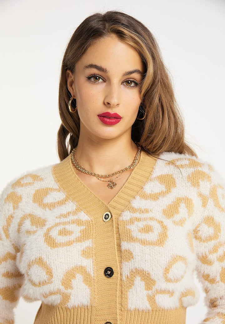 faina Damen Sweater M-L Wollweiss Hellkamel, M-L Wollweiss Hellkamel